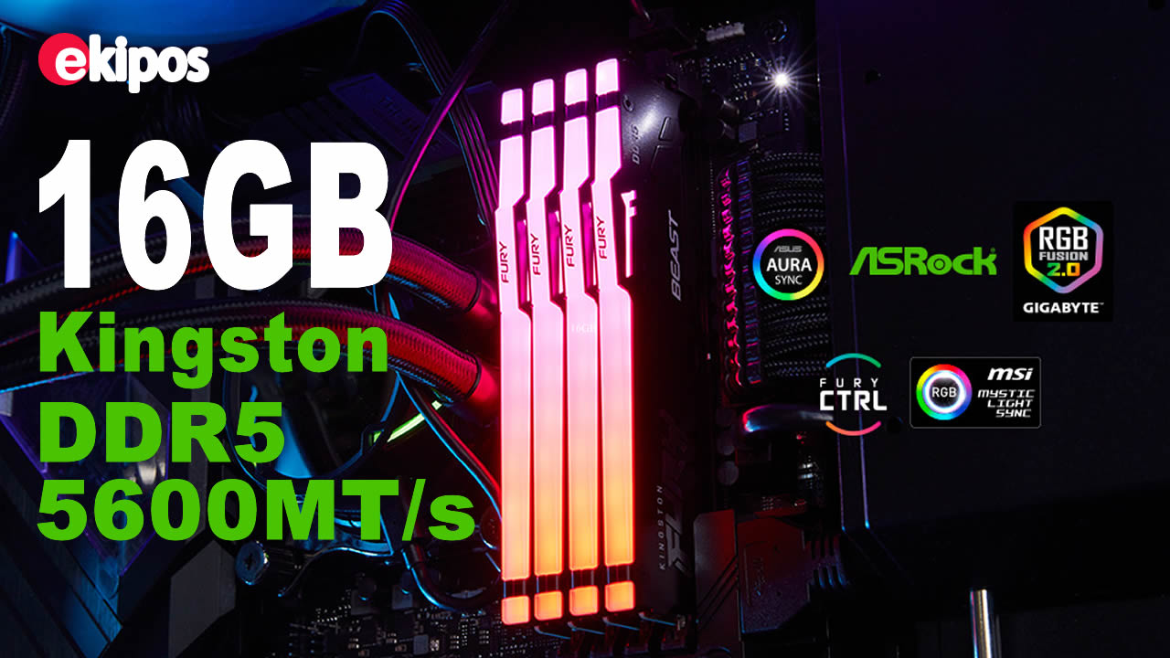 KINGSTON DDR5  16GB  FURY BEAST 5600 MHz.          