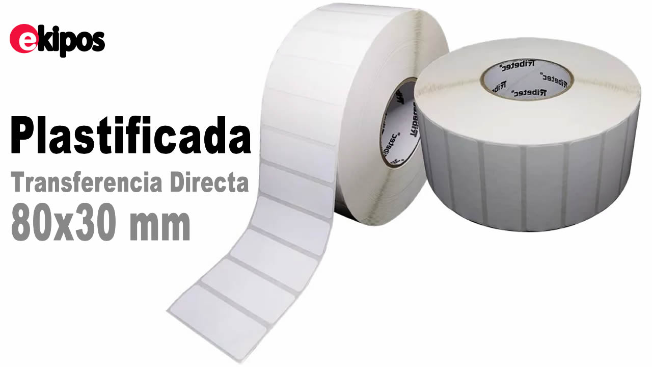Zebra Rollo de Etiqueta 80x30mm Plastificada TD - 2000 Unid.   