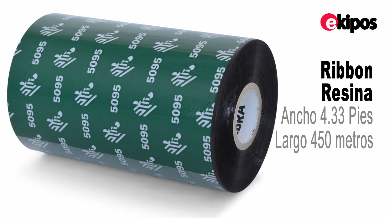 Zebra Ribbon Resina 5095, 4.33 pulg. x 450 mts. - Rollo    