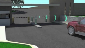 Acceso vehicular a parqueos