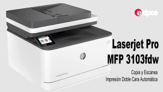  HP Impresora Multifuncional Laserjet Pro MFP 3103fdw, Monocromática, Imprime, Copia y Escanea, Impresión Doble Cara Automática 3G632A  