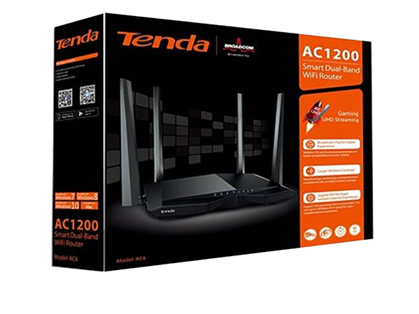 Tenda AC6   Router  AC1200 Smart Dual-Band WiFi Router