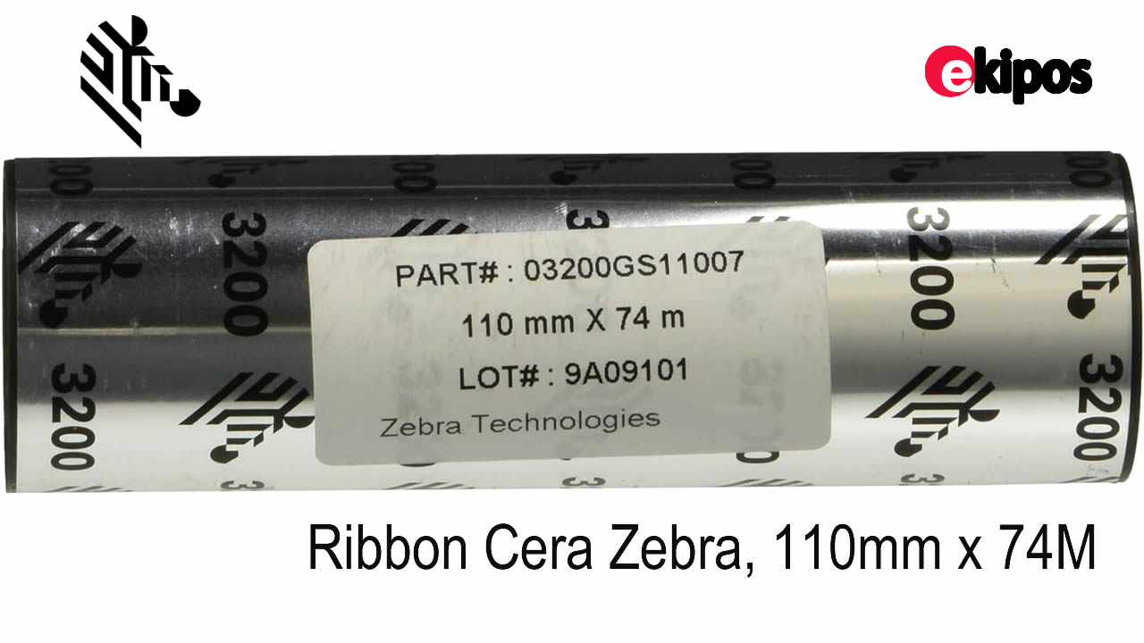 Zebra RIBBON CERA 4.33 Pulg. (110mm) X 74mts. - ROLLO   