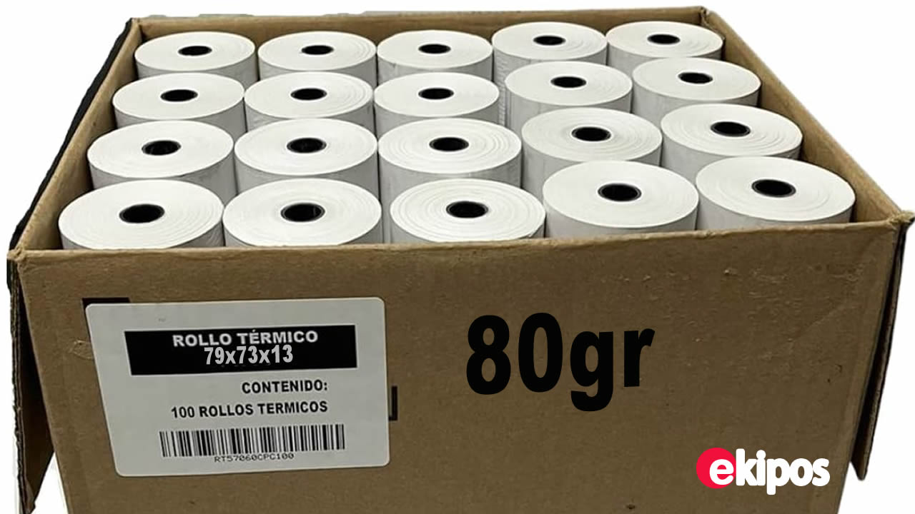 OEM Rollos de papel térmico en blanco 79x73x13  80gr - Caja de 100 Unid.            