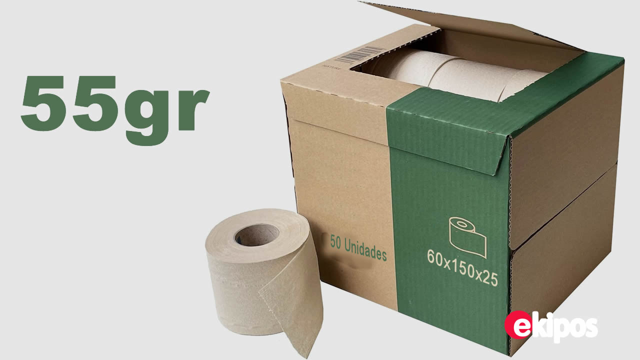 OEM Rollos de papel térmico en blanco 60x150x25  55gr - Caja de 50 Unid. Impresión personalizada        