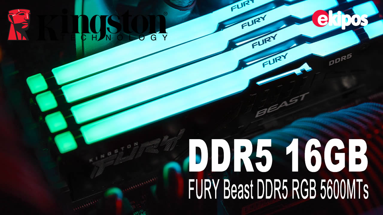 KINGSTON DDR5  16GB  FURY BEAST RGB 5600 MHz.           