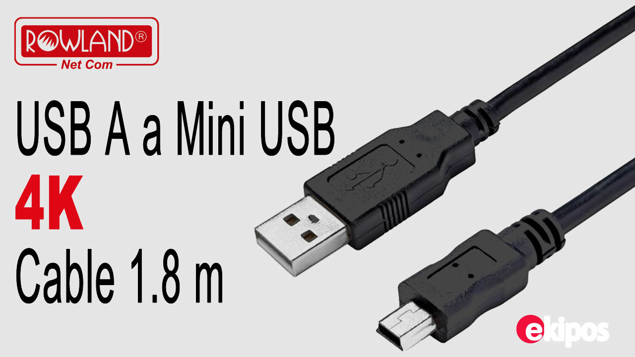 Rowland Cable de extensión USB A a Mini USB  1.8m 
