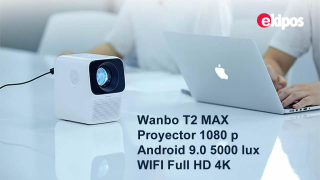 Wanbo T2 MAX proyector 450ANSI 1080P Mini LED portátil WiFi 12000Lux Full HD proyector 4K Android 9.0 1GB RAM 16GB ROM1920* 1080P Keystone