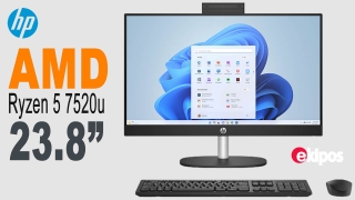 HP 24-CR0253LA* • Pantalla: 23.8” IPS Full HD (1920x1080) • Procesador: Ryzen 5 7520U (2.8 GHz) • Almacenamiento: SSD 512GB